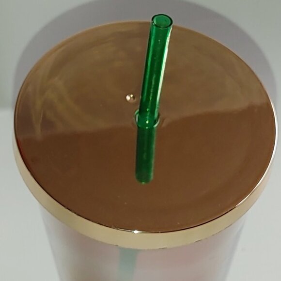 2014 Starbucks Gradient Red Ombre Gold Top 24 Oz Venti Tumbler - Picture 6 of 8